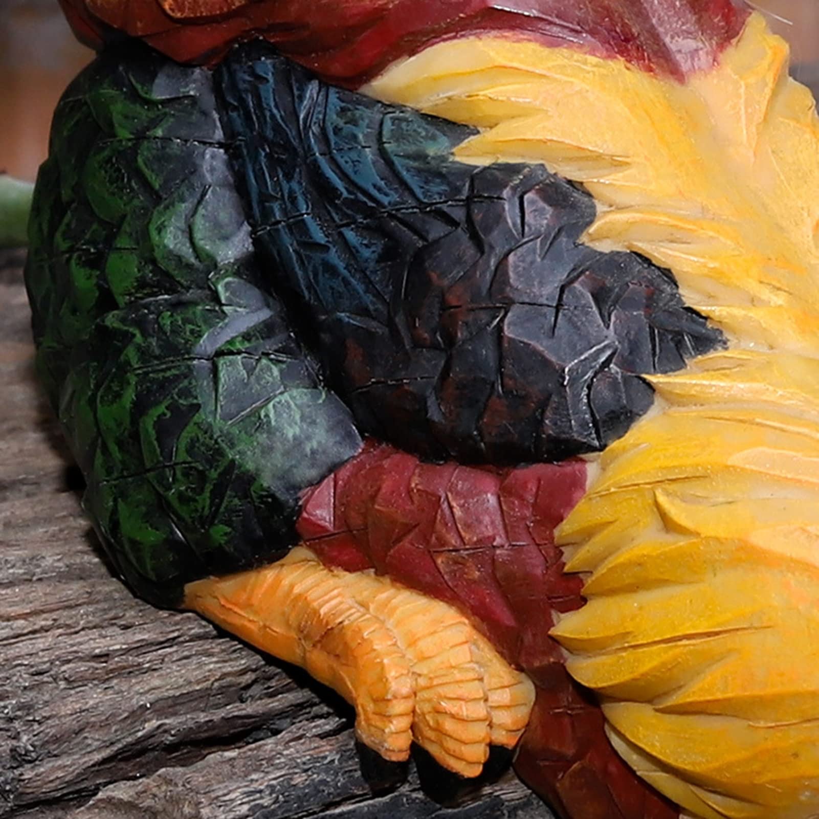 Garten Hahn Figur Simulierter Hühnchen Kunstharz Handwerk Sammler Tierfiguren Deko für Draußen Garten Miniaturen Skulpturen & Statuen Schmuckstück,Gelb