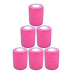 Baisunt 6 Pack 3 Inches Cohesive Bandage Self Adhesive Wrap Elastic Self Adherent Vet Wrap Breathable Self Stick Tape for Wrist, Ankle, Sports, Tatoo Wrap(5 Yards, Pink)