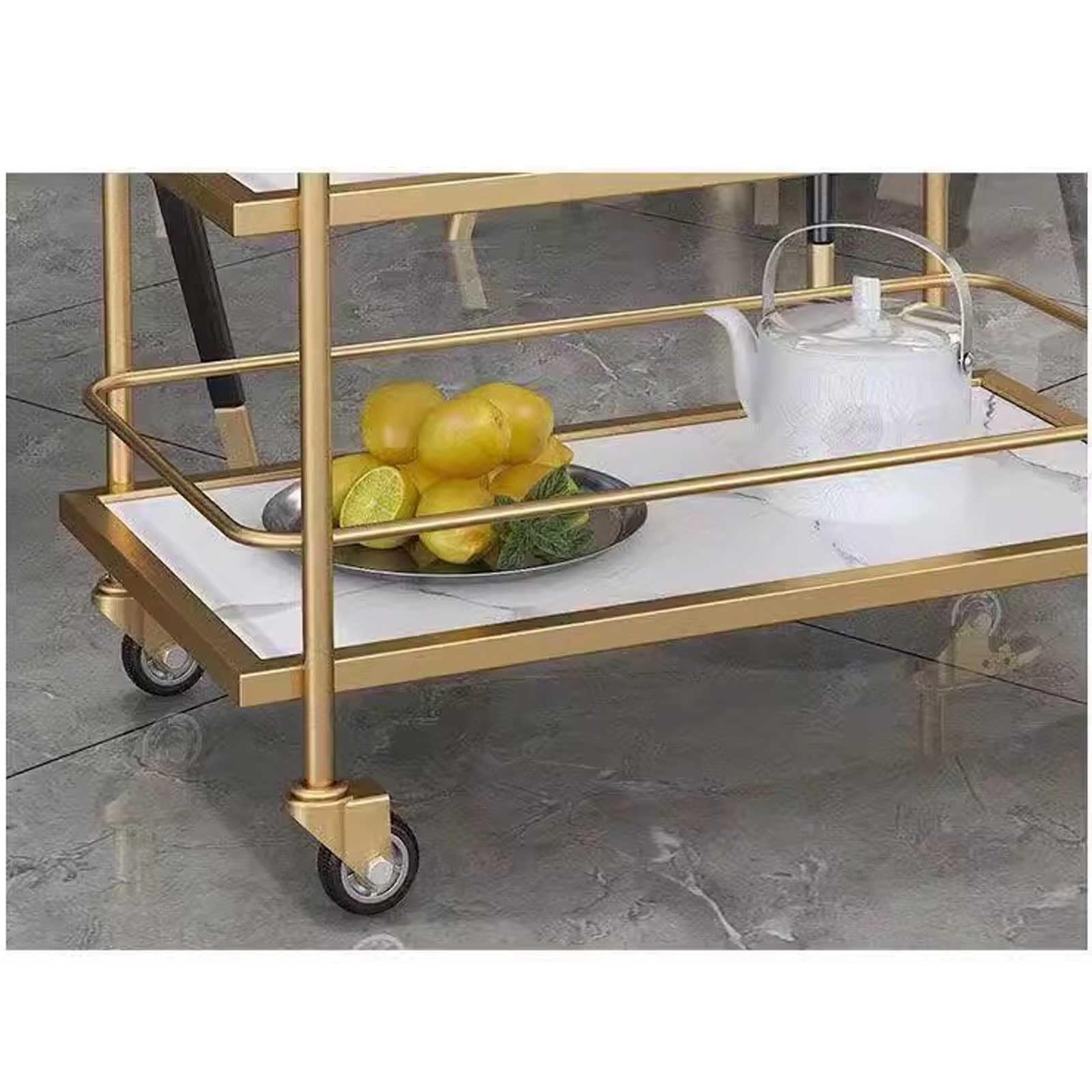 Wózek Ze Stali Nierdzewnej, Wózek Do Laboratorium Dentystycznego, Przenośny Wózek Do Serwowania Na Kółkach - Sprzęt Laboratoryjny, Do Placówek,Gold+white-69 * 38 * 86cm