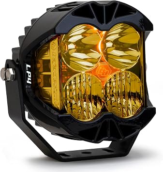 Baja Designs LP4 Pro LED Light Pod, Driving/Combo, Amber, Amber Backlight | Off-Road LED Auxiliary Light, 4,428 Lumens per Light, Black Housing