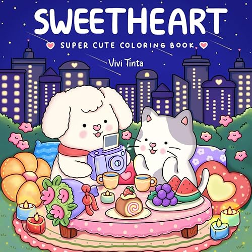 Sweetheart: Coloring Book for Adults & Teens Featuring Adorable Animals Valentines - Paperback