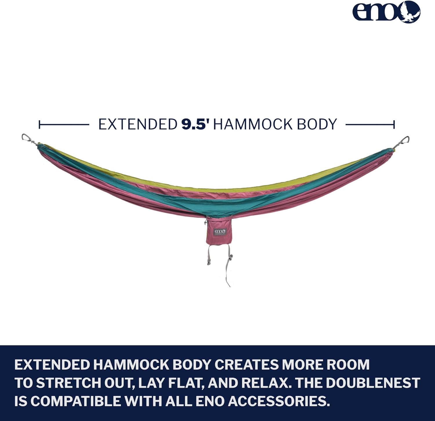 ENO, Eagles Nest Outfitters DoubleNest Lightweight Camping Hammock, 1 to 2 Person, Special Edition Colors, ATC
