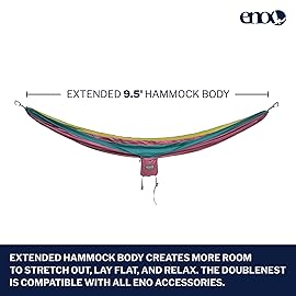 ENO DoubleNest Hammock - Lightweight, Portable, 1 to 2 Person Hammock - for Camping, Hiking, Backpacking, Travel, a Festival, or The Beach - Seafoam/Berry/Melon