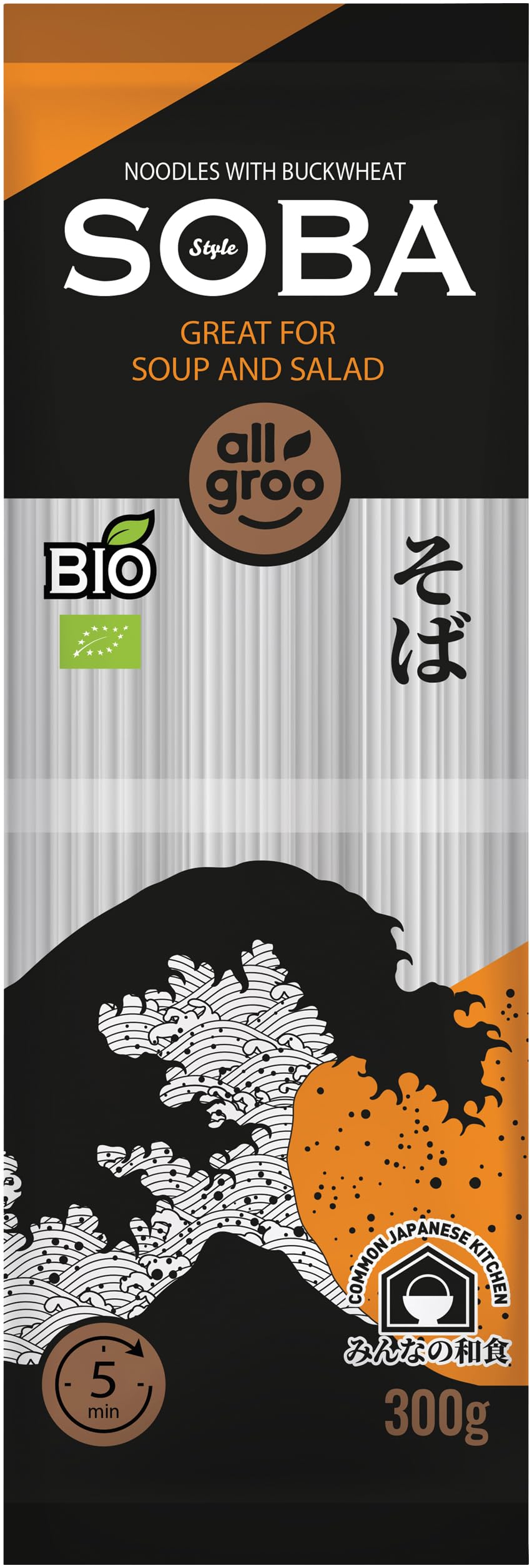 Allgroo Fideos orgánicos de trigo sarraceno, soba - 1 x 300 g