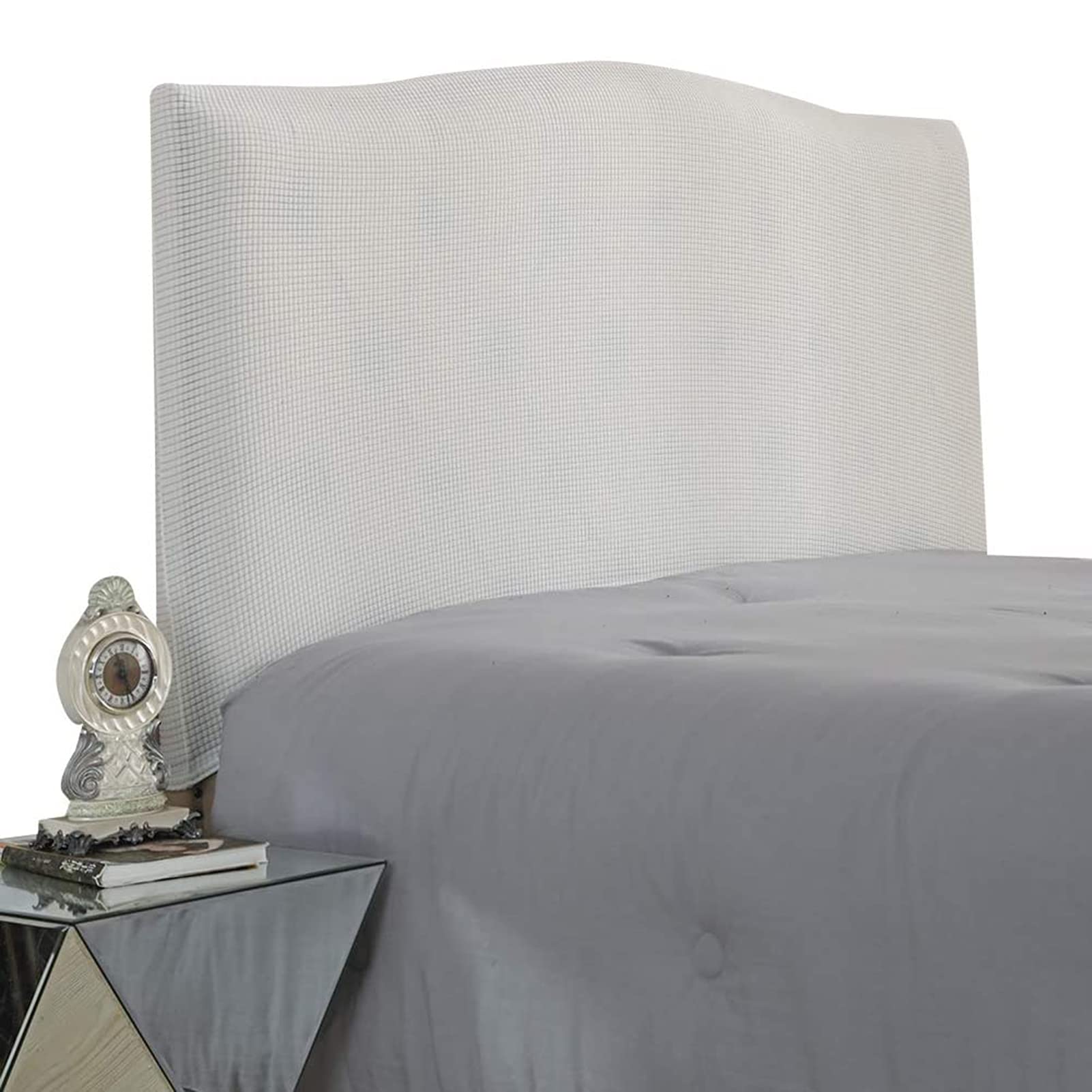 Gebin Stretch Solid Color Headboard Slipcover - Dustproof Bed Headboard Cover Protector for Single, Double, King (White, 180CM)