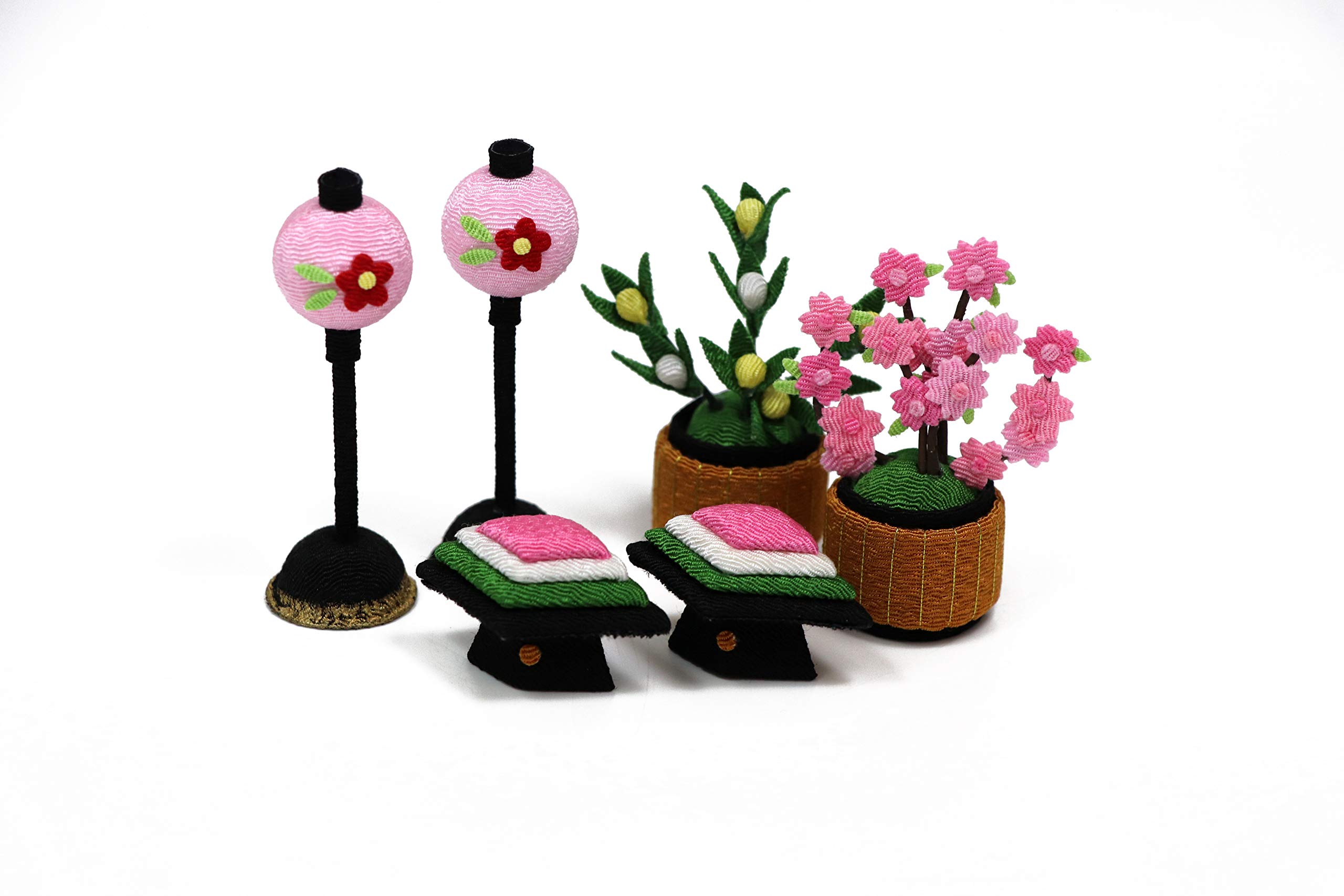 雛人形 コンパクト ちりめん ひな人形 桃花台飾り5人揃い 雛人形