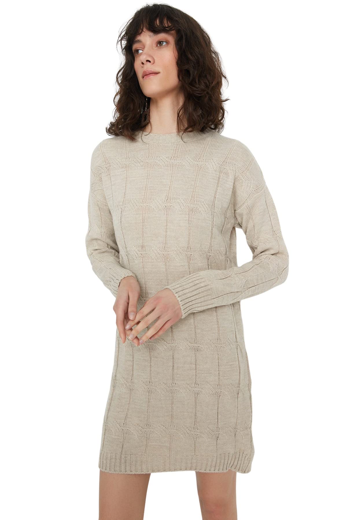 Trendyol Women Midi Shift Oversize Knitwear Dress