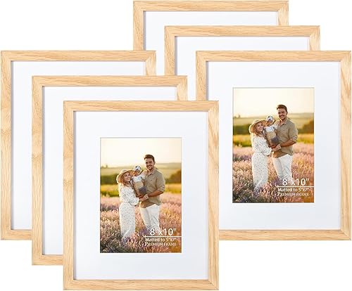 Miniatura 8 de Portarretratos de madera de roble de 11 x 14 pulgadas, para fotos de 8 x 10 o 2 fotos de 5 x 7 pulgadas con paspartú, marcos de fotos de 11 x 14