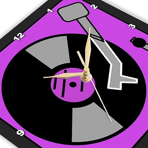 Miniatura 3 de 3dRose DPP_43685_1 Retro Pink N Reloj de pared para reproductor de grabación, 10.0 x 10.0 in