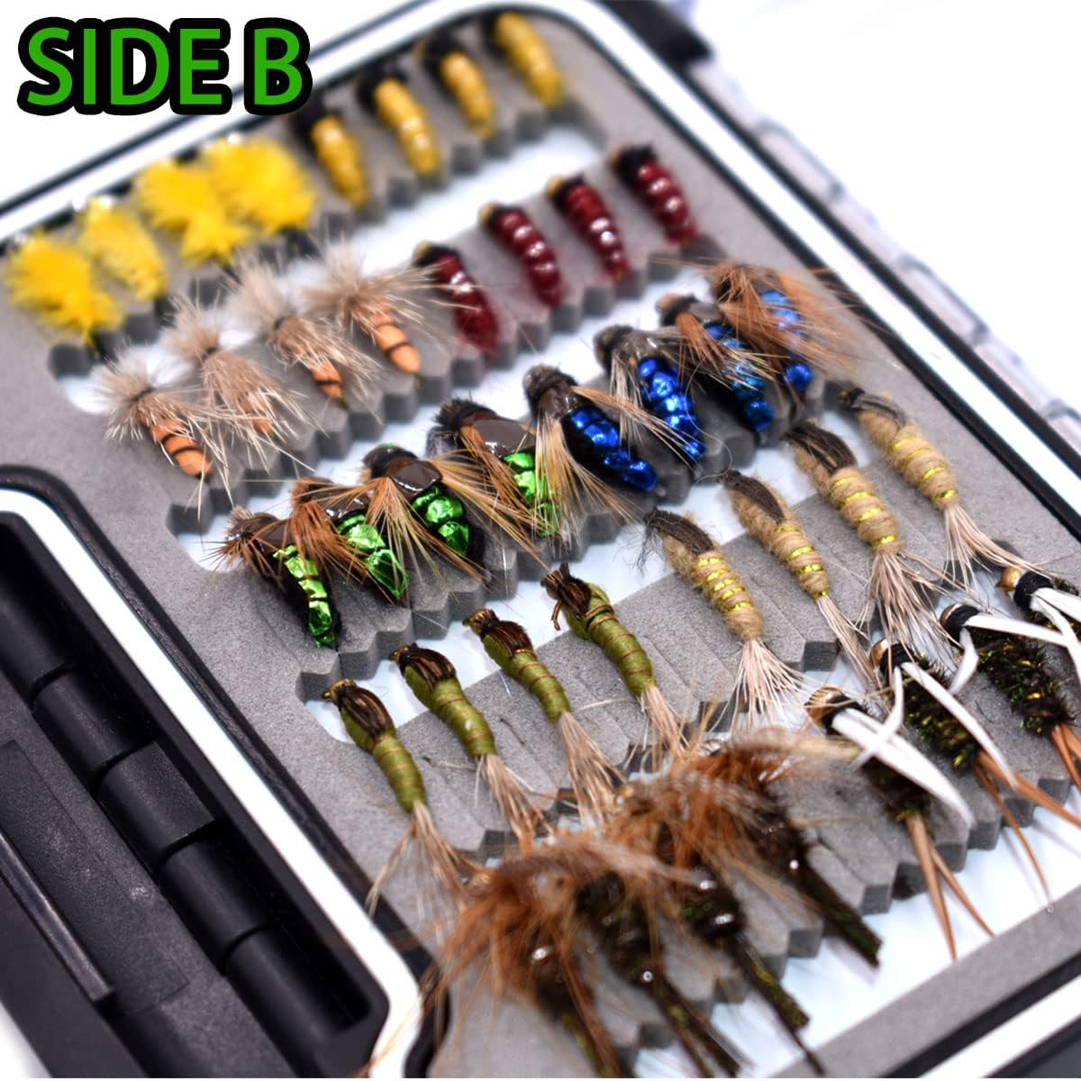 32/60/72pcs Fishing Flies Set Dry Wet Flies Nymphs, Streamers, Wooly Buggers, Terrestrials, Insect Lure Set