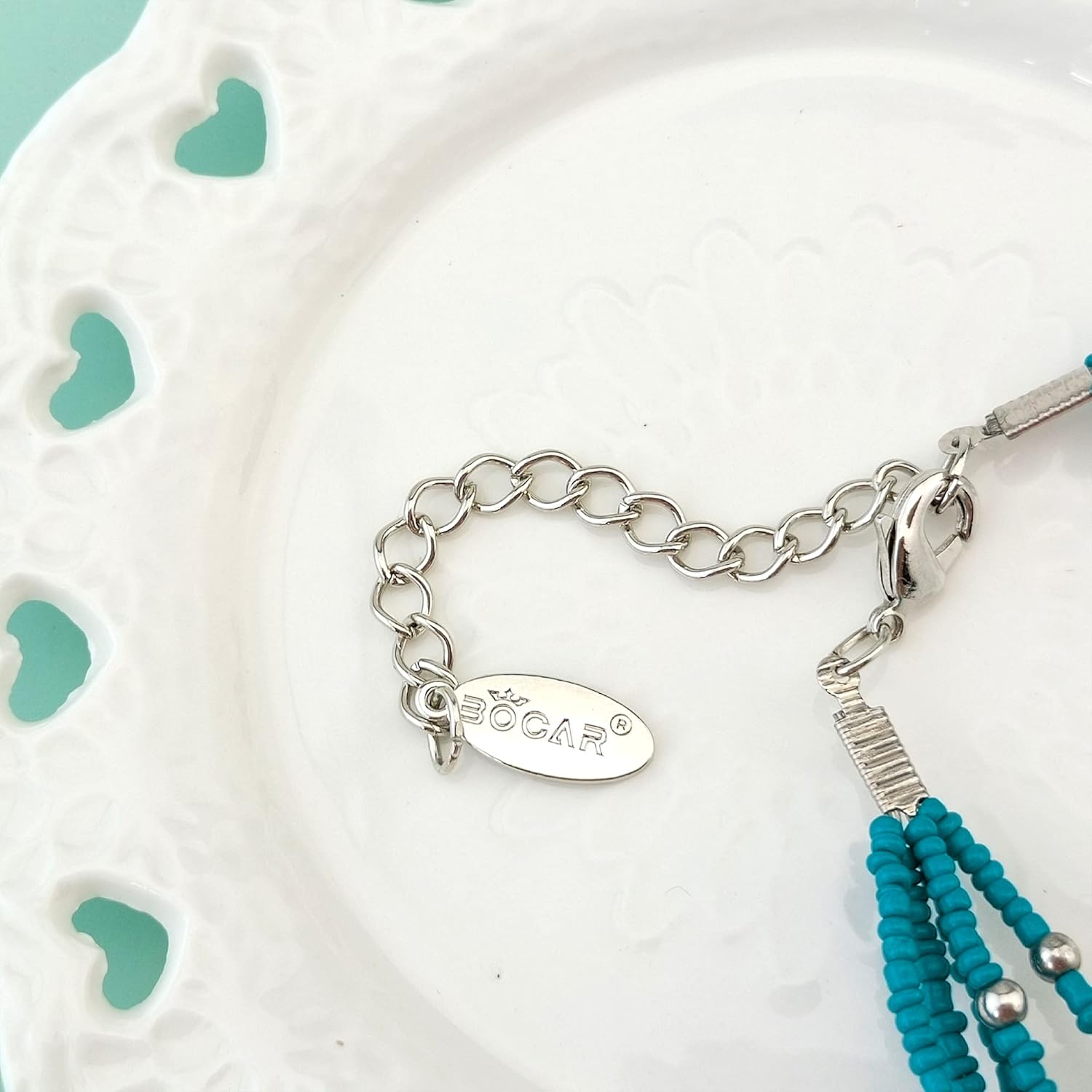 Bocar Multi Layer 5 Strand Statement Collar Beaded Necklace for Women Gift(NK-10376) - Image 5