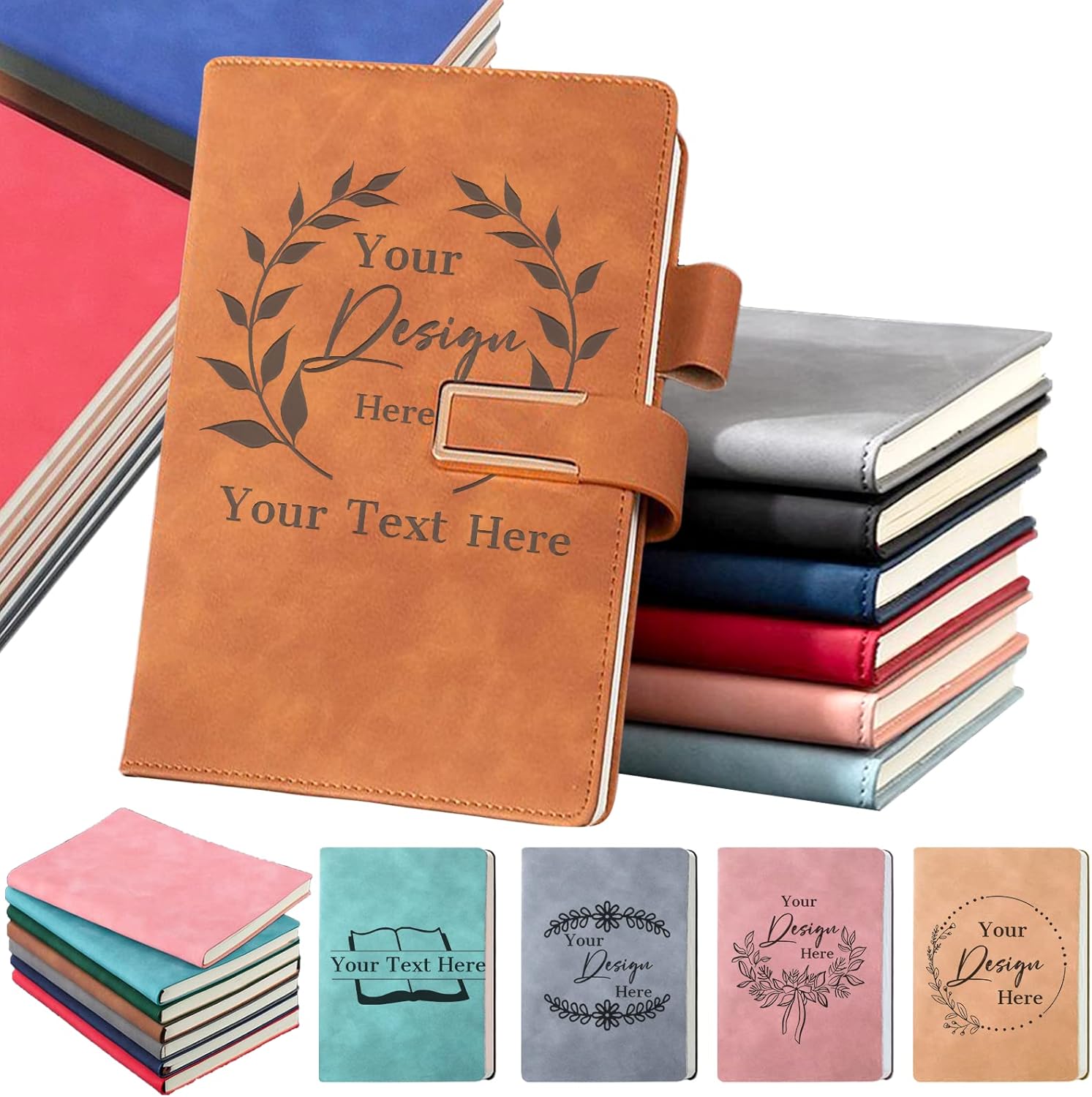 UBJVA Personalized Journal, Custom Faux Leather Notebook