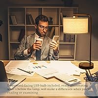 Vista 6 de Juego de 2 lámparas de mesa, lámpara de mesita de noche completamente regulable con puertos de carga USB C+A, lámparas modernas de noche