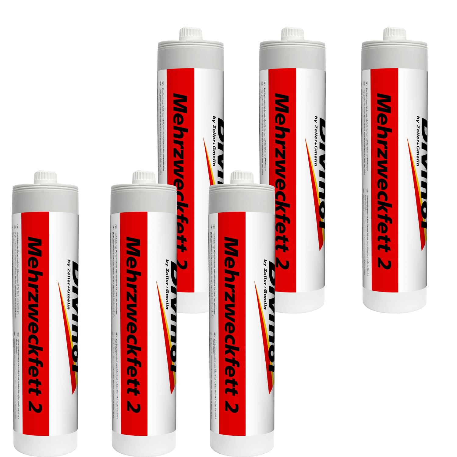 Divinol Mehrzweckfett 500g NLGI 2 Reiner System Lithiumschmierfett Lithium Schmierfett Lithiumfett Langzeitfett temperaturbeständiges Gleit Wälzlager Fett wasserbeständig (6x500g)