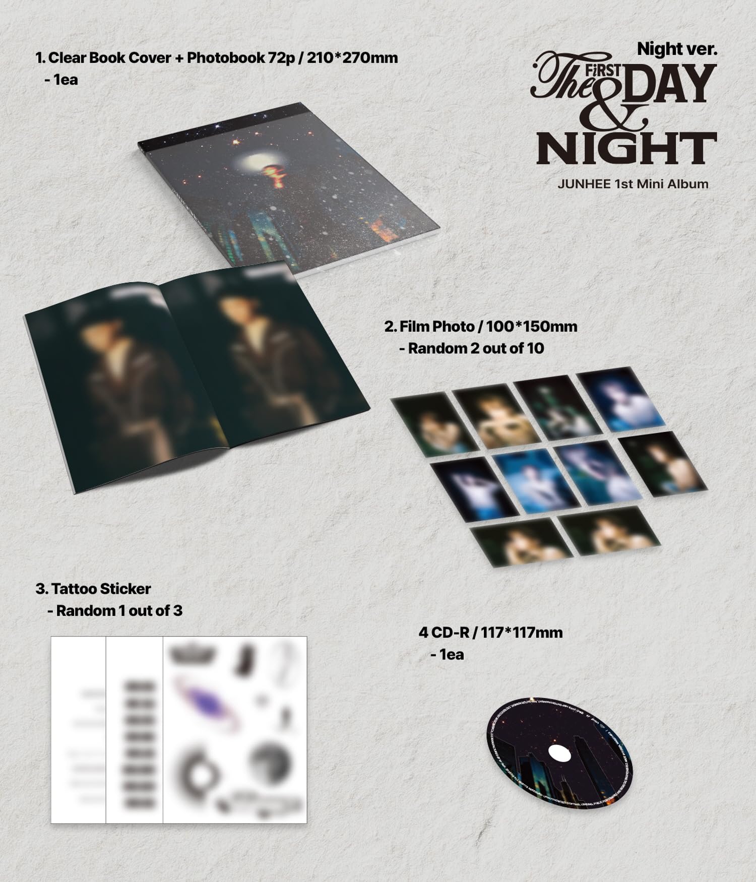Ace Junhee The First Day & Night 1º Mini Álbum Com Faixas Lacrado
