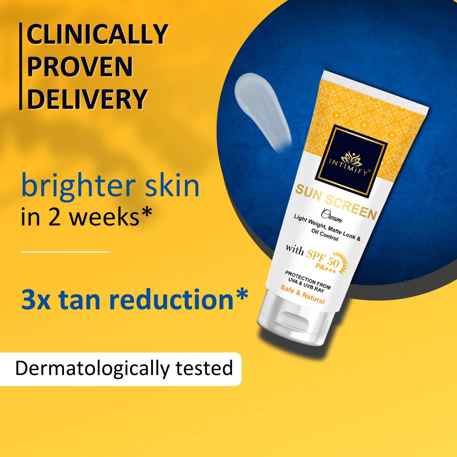 INTIMIFY Sunscreen SPF 50 PA++++ | UVA/UVB & Blue Light Protection | For Oily, Dry & Sensitive Skin | For Women & Men (50g) 4