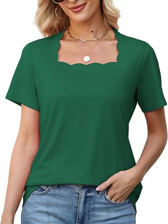 JomeDesign Womens Tops Casual Dressy Short Sleeve Tunic Shirts Summer