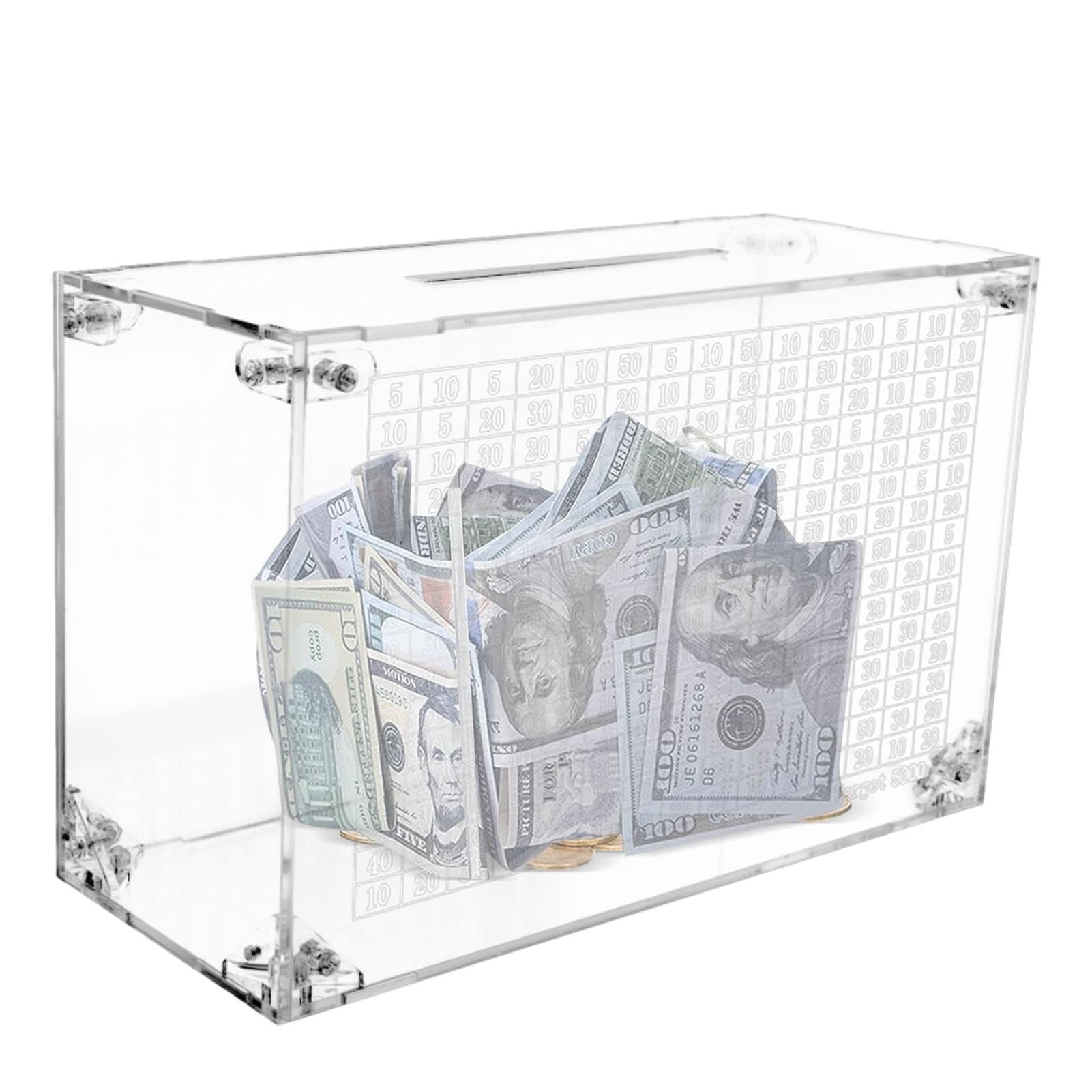Tirelire en acrylique transparent grand format pour décorer votre salon et économiser