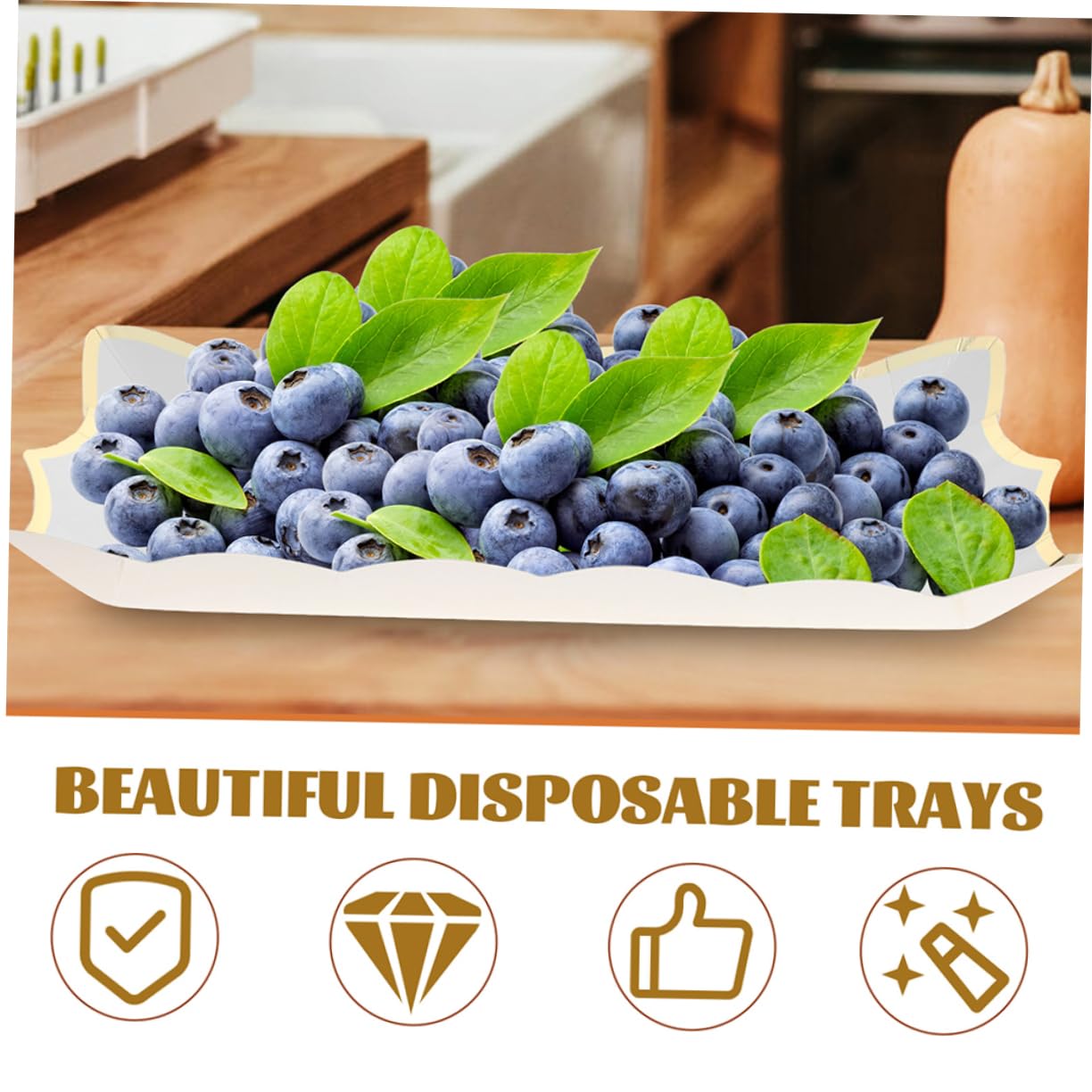 GREENADSCAPE 8pcs Paper Dessert Plates Elegant Fruit and Cake Serving Trays for Parties Festivals Gatherings Lightweight Convenient Food Presentation