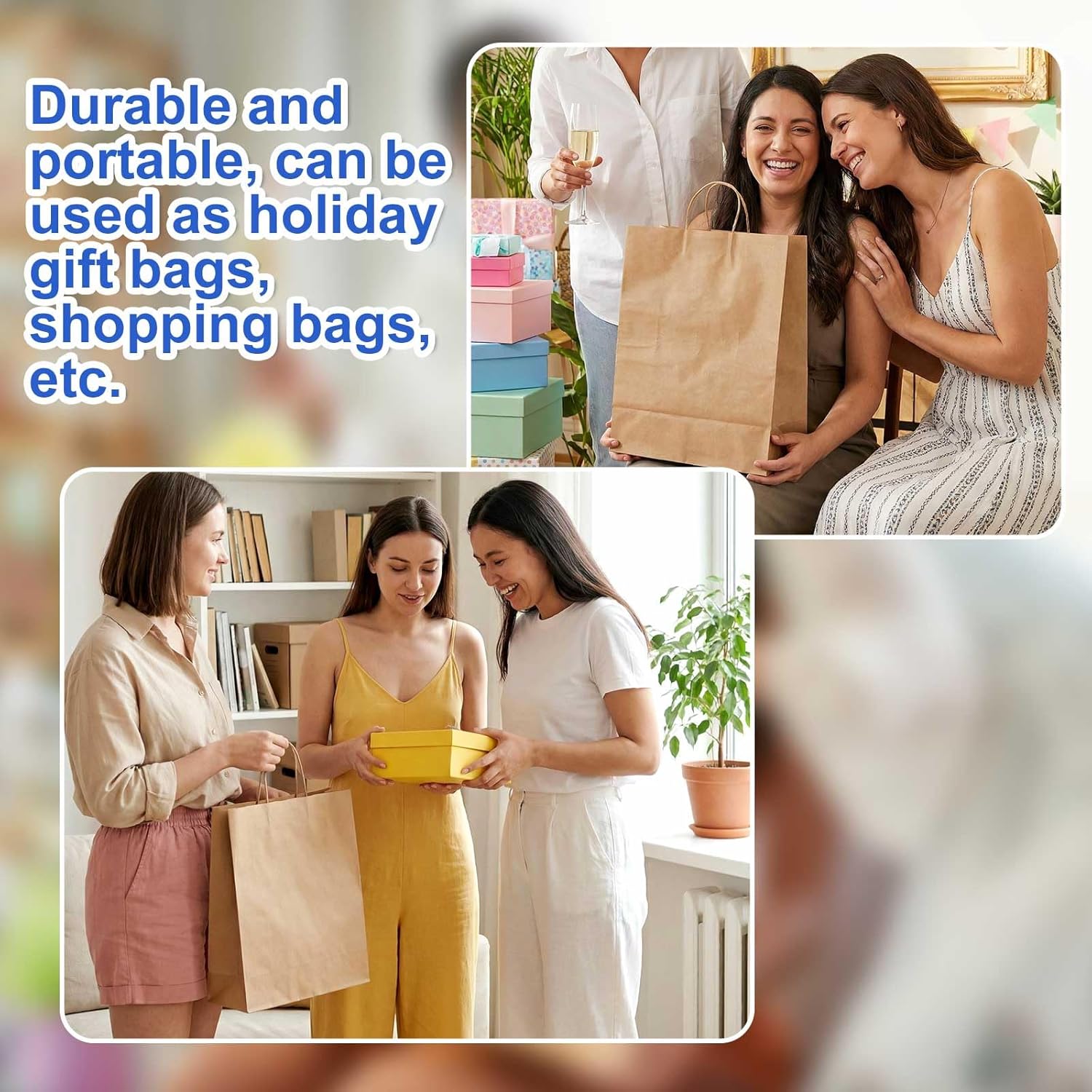 Maitys 30 Pcs 18x7x14 Inch Extra Large Paper Gift Bags with Handles Bulk Kraft Bags for Business, Merchandise, Gifts, Shopping, Retail Stores, Birthday Party Brown Color for Multiple Uses