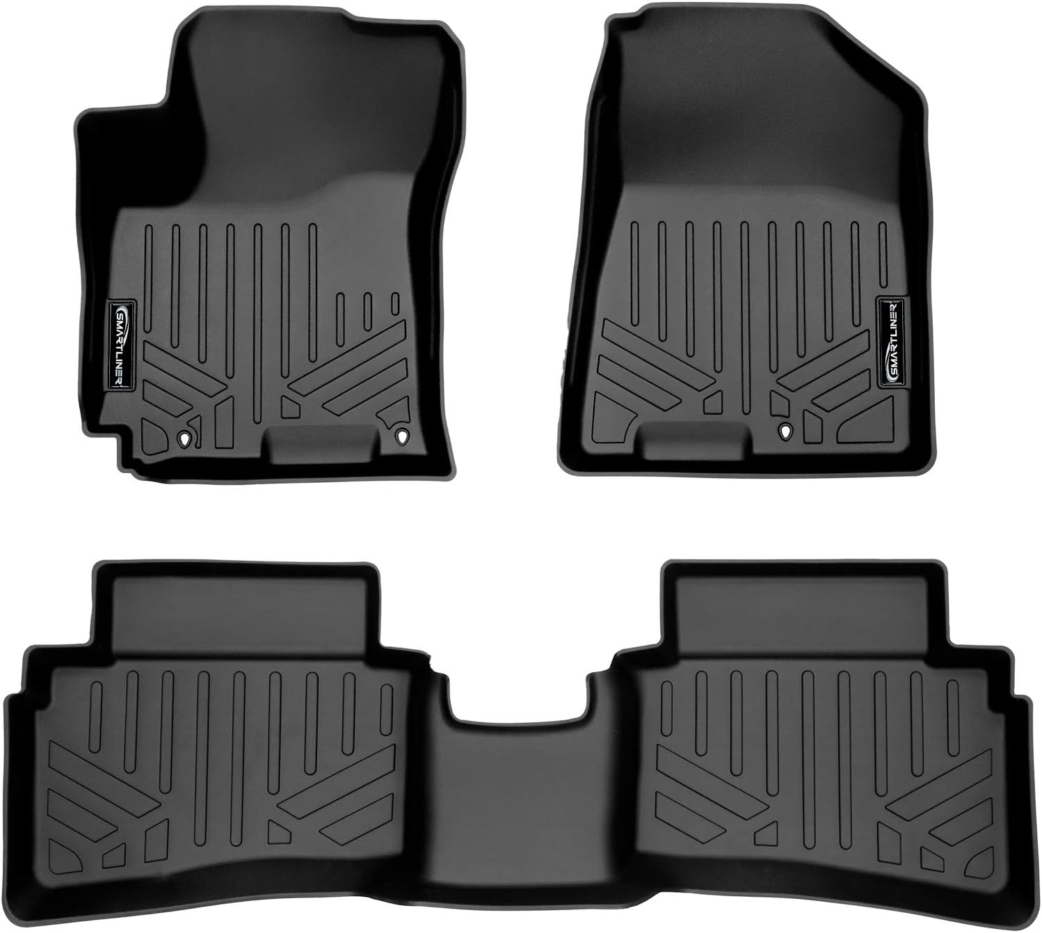 SMARTLINER All Weather Custom Fit Floor Mats 2 Row Liner Set Compatible with 2020-2025 Hyundai Venue