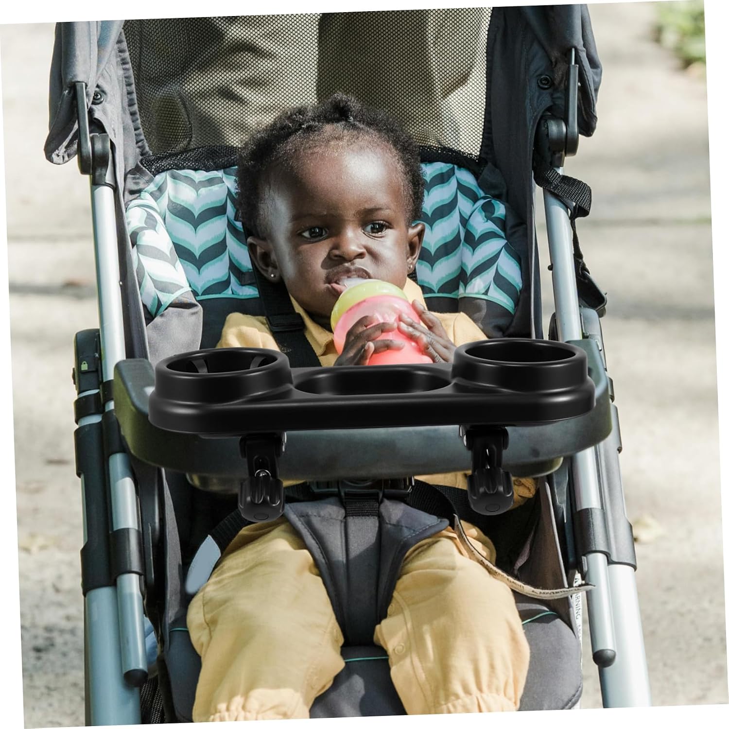 Totority Detachable Stroller Snack Tray Portable Plate for Stroller Safe Drink Holder Food Storage Accessory