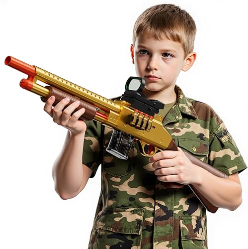 Miniatura 12 de Modelos de pistola de juguete de espuma (33 pulgadas), escopeta de bala suave, diseño de expulsión de carcasa vacía