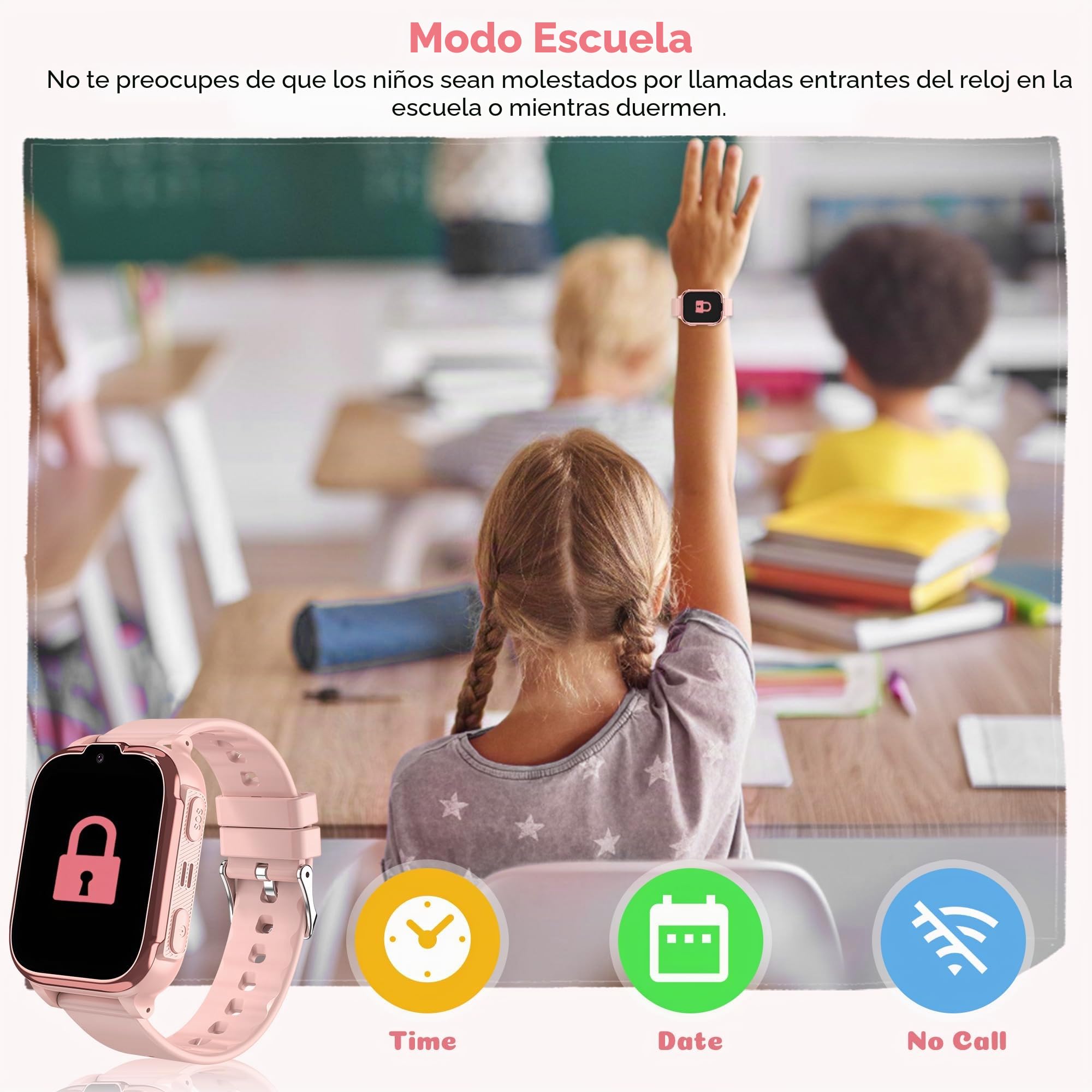 4G Reloj Inteligente Niño con GPS y Llamadas Reloj GPS Niños Teléfono | IP68 Impermeable Smartwatch Niños Llamadas Videollamada SOS Chat Juego Despertador Modo Clase,Estudiante Regalo