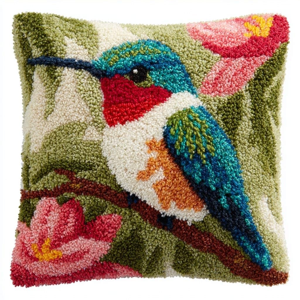 Henypt Latch Hook Kits-C Latch Hook Cushions Kits Flowers And Birds