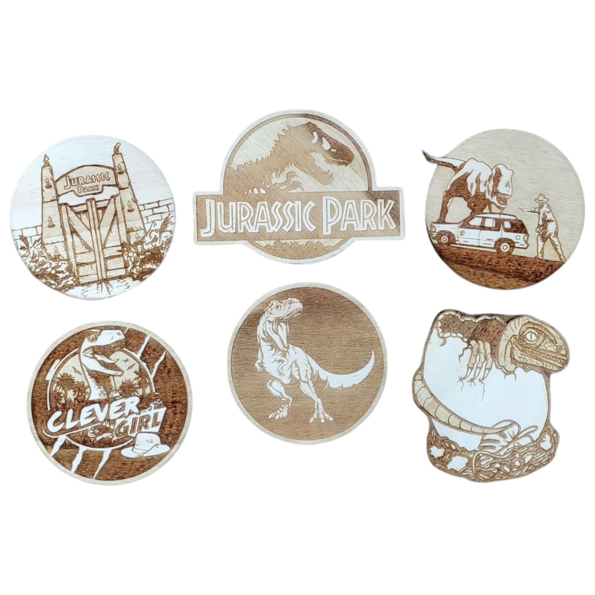 Sous-verres en bois J.Park (lot de 6) de 8,9 cm pour verres et tasses