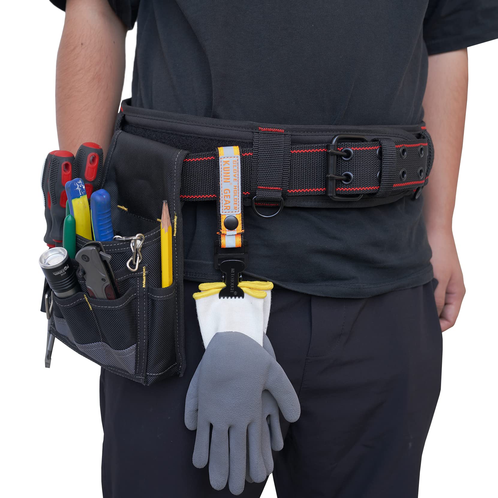 KUNN 2 Stück Handschuhband-Clips, reflektierend, Neonorange