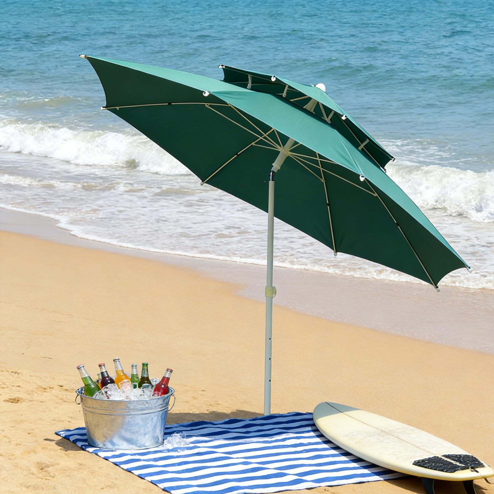 8,2 m, parasol ogrodowy na stół na zewnątrz, duży aluminiowy parasol offsetowy, 8 solidnych żeber, na plażę, patio, basen, podwórko i do ogrodu