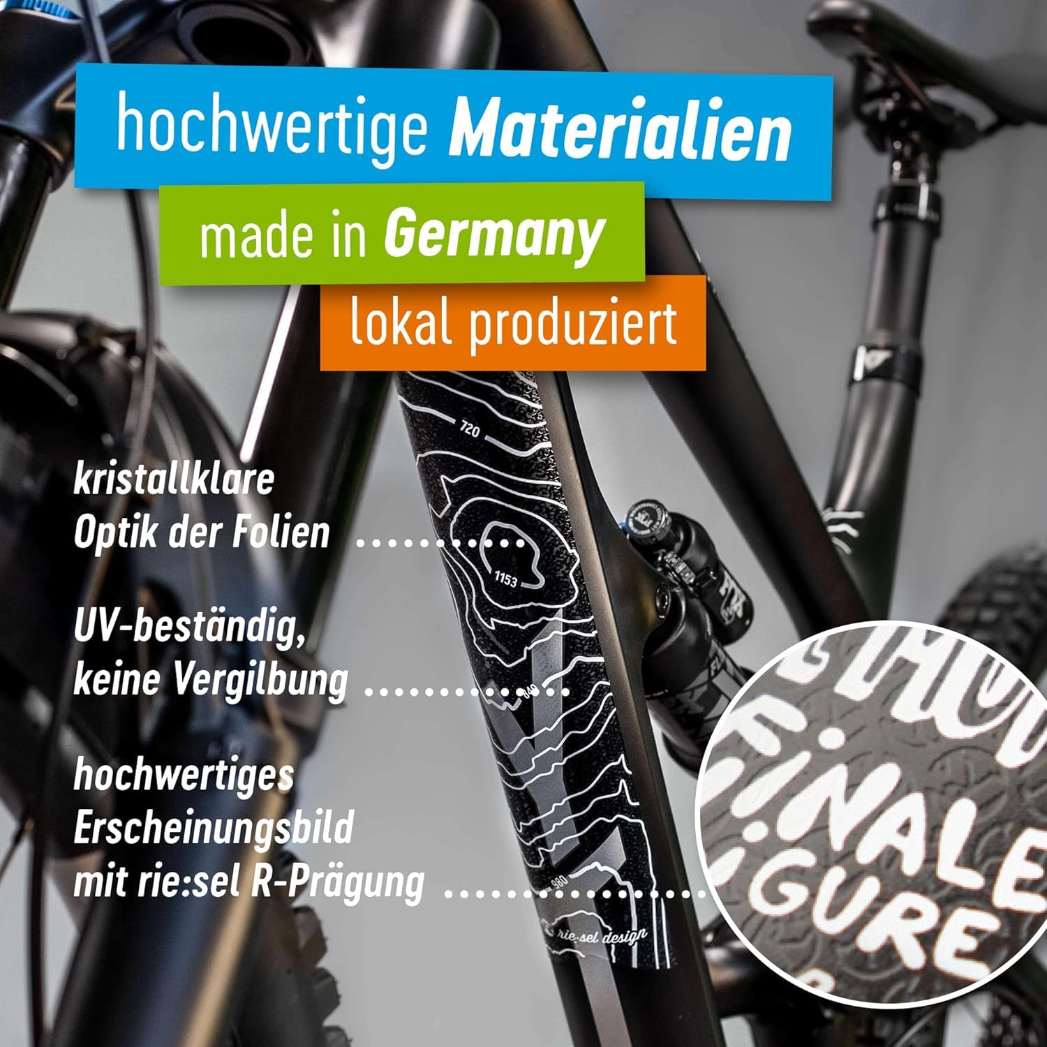 Riesel Design - Frame:Guard - stylische Fahrrad Schutzfolie für den Rahmen