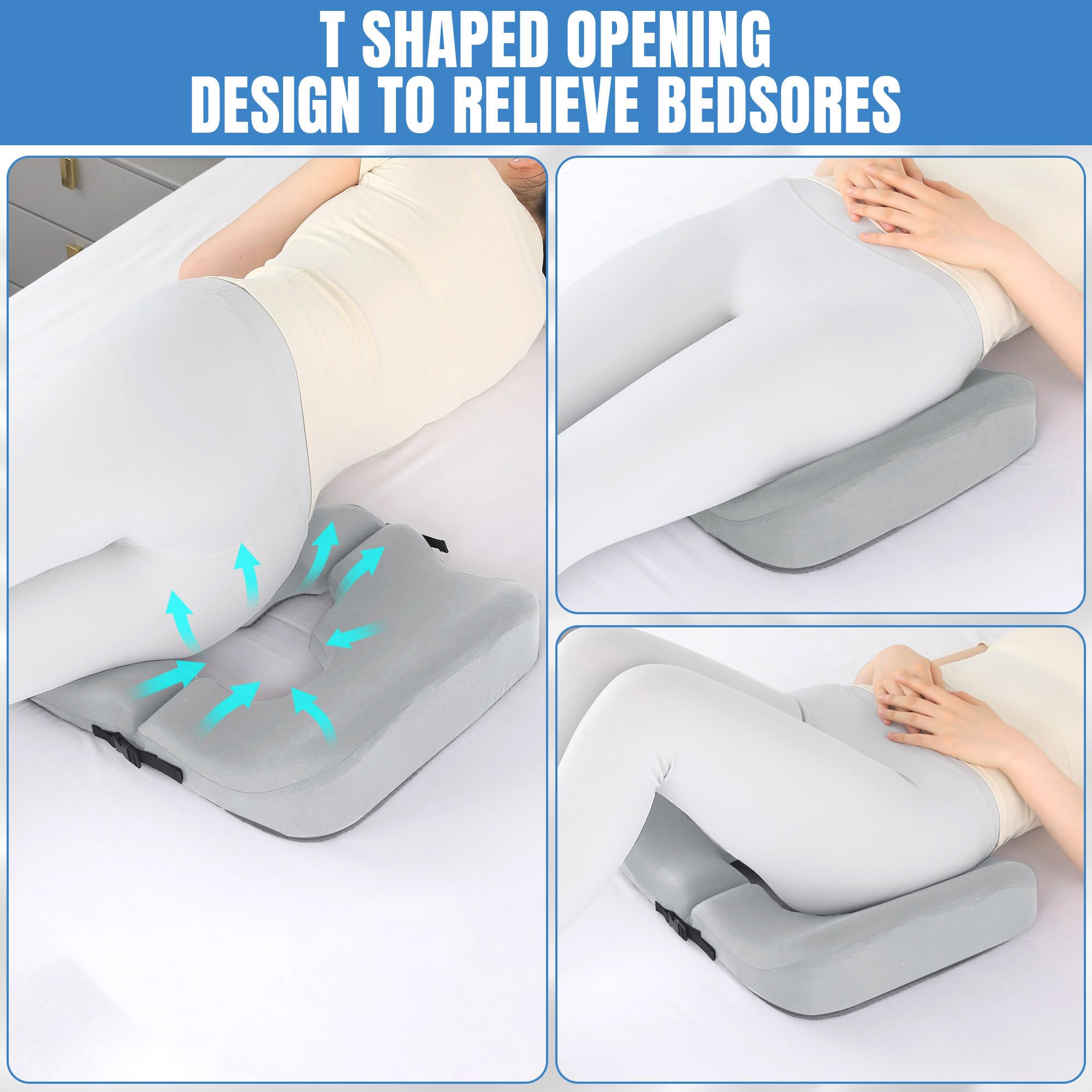 HOMBYS Cojines de Espuma viscoelástica para aliviar el Dolor de Cama para el Trasero, Almohada de Alivio de presión para Dormir y Sentarse, cojín para úlceras de Cama en Las Nalgas, Almohada de coxis