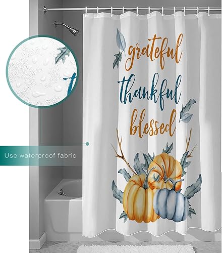 Miniatura 3 de YOKOU Cortina de ducha, cortina de baño de tela de poliéster repelente al agua con ganchos para baño, duchas, puestos y bañeras, 36 x 78 pulgadas