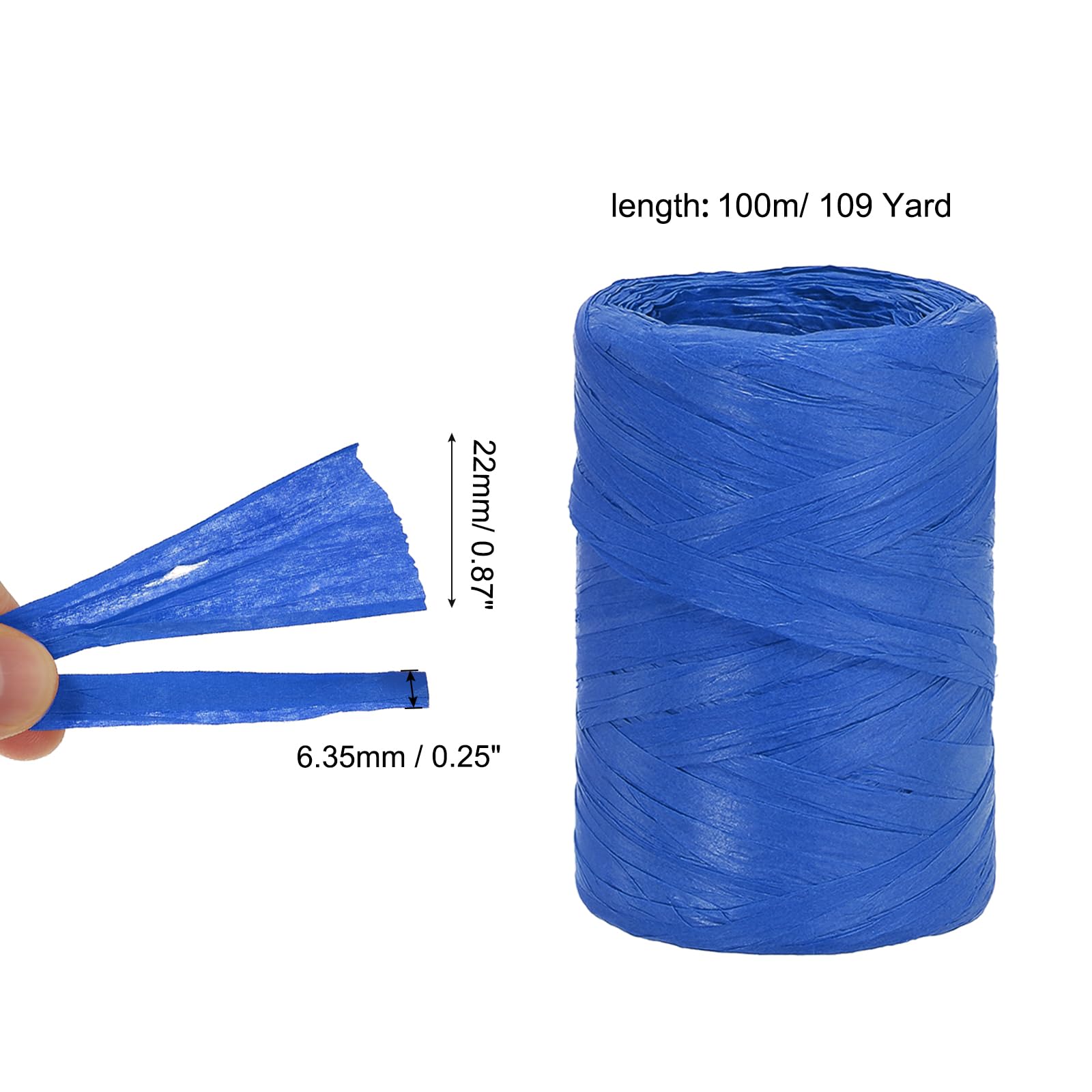 PATIKIL Raffia Ribbon 109 Yard 1 Roll Natural Packing Paper Twine String for Crochet Box Wrapping Craft Holiday Decor Multicolor - Image 2