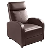Recliner Chair, Recliner Sofa for Adults, Recliners Home Theater Seating with Lumbar Support, Reclining Sofa Chair for Living Room (Leather, Brown)