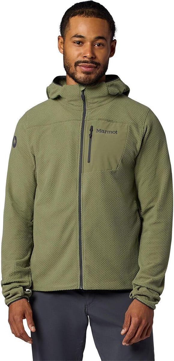 MARMOT AirFleece Performance Men’s Full-Zip Fleece Jacket — Stretch, Athletic Fit, Midlayer — Hiking, Climbing, Trekking