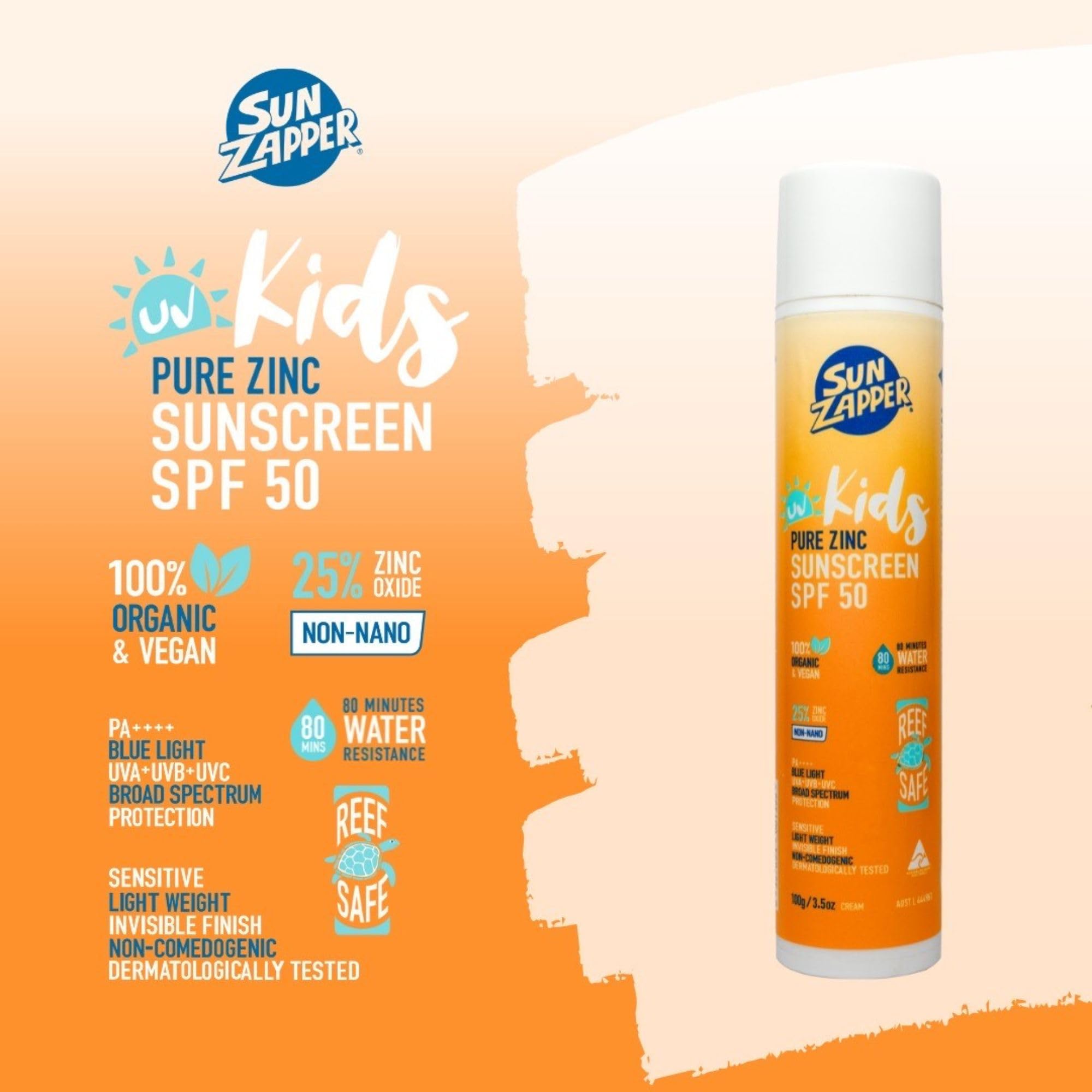Pure Zinc Kids Mineral Sunscreen SPF 50 Natural Kids Sun Cream, No Chemicals & Made in Australia, 100 g (Pack of 1) - Image 2