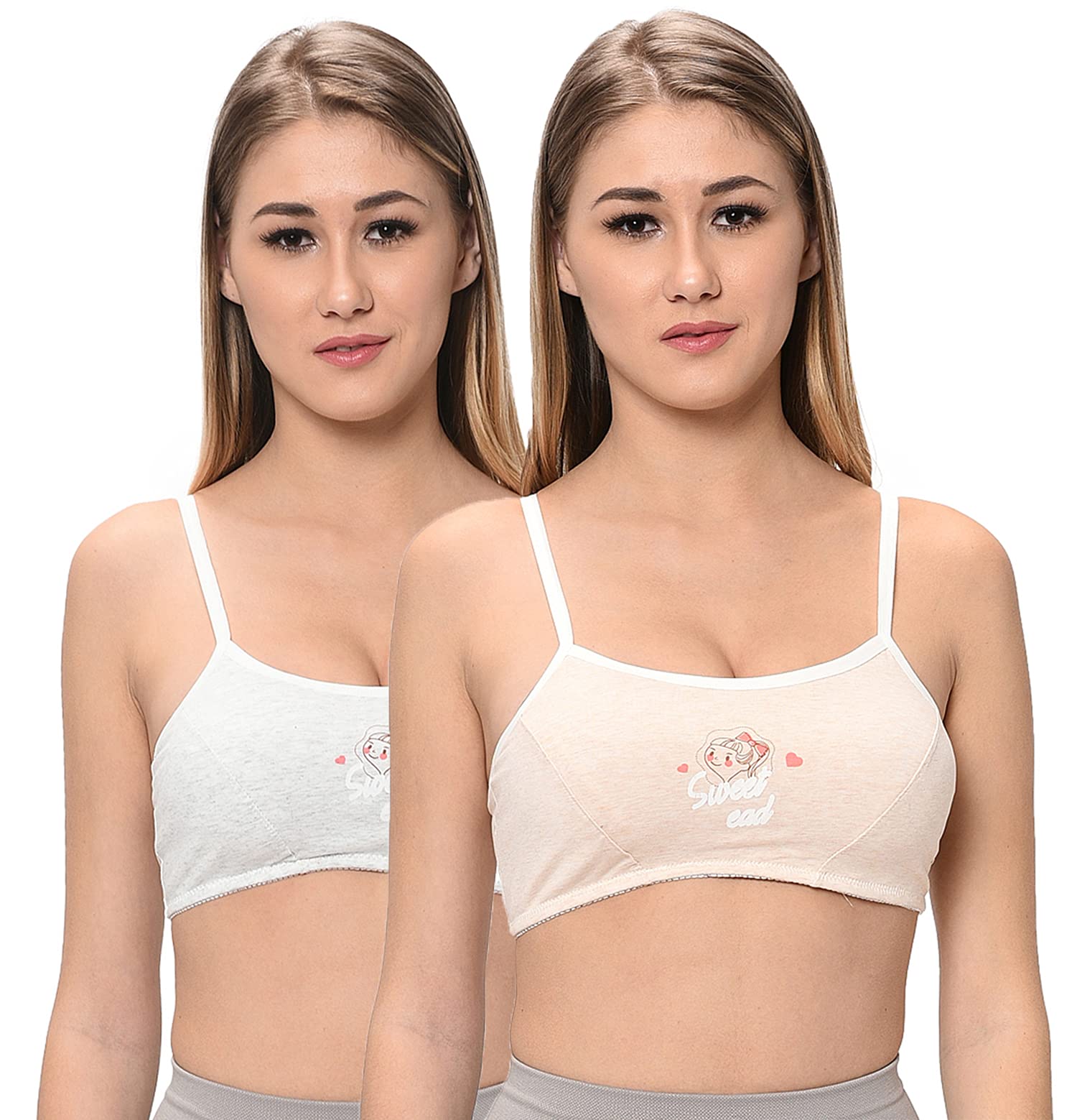 elina Women's Multi-Colour Cotton Hosiery Sports Bra (Set of 2)-picture-42