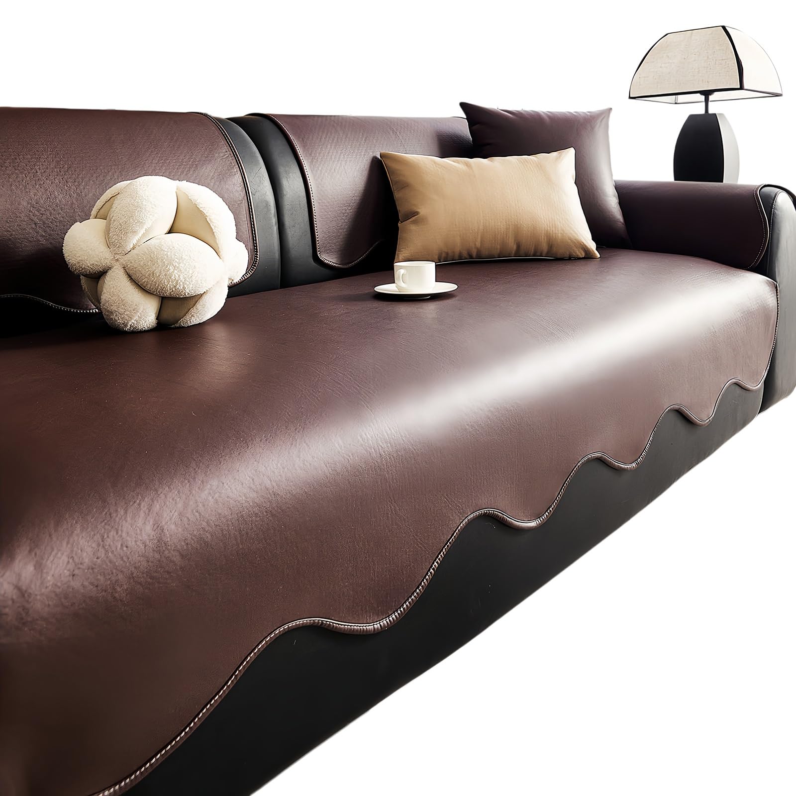 WoeiCuod Sofa Covers For Living Room Furniture Sofa Cover Thickened Fabric Sofa Protector Pet-friendly And Waterproof Sectional Sofa Slipcover Home Refresh For Families Renters(Brown,90 * 210cm)