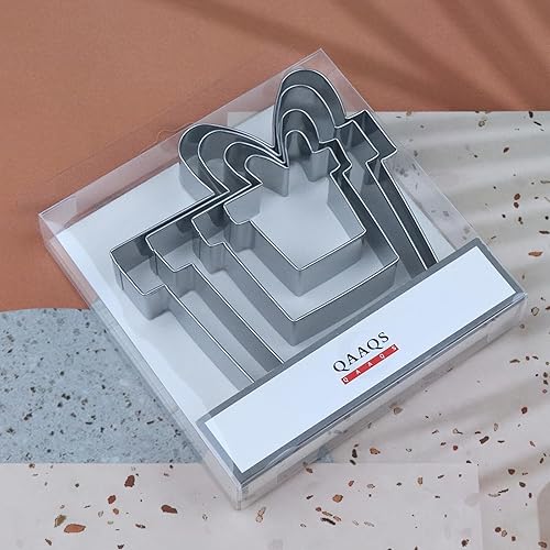 Miniatura 5 de Caja de regalo de regalo Juego de cortador de galletas grande - 5", 4", 3", 2" - 4 piezas - Acero inoxidable