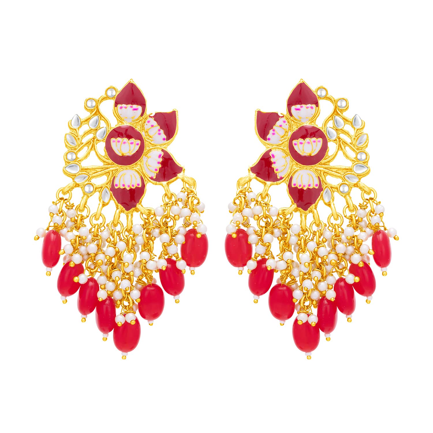 Sukkhi Pretty Lotus Floral Gold Plated Earring For Women (E101281) (B0B4X2JXX5) Amazon Price History, Amazon Price Tracker