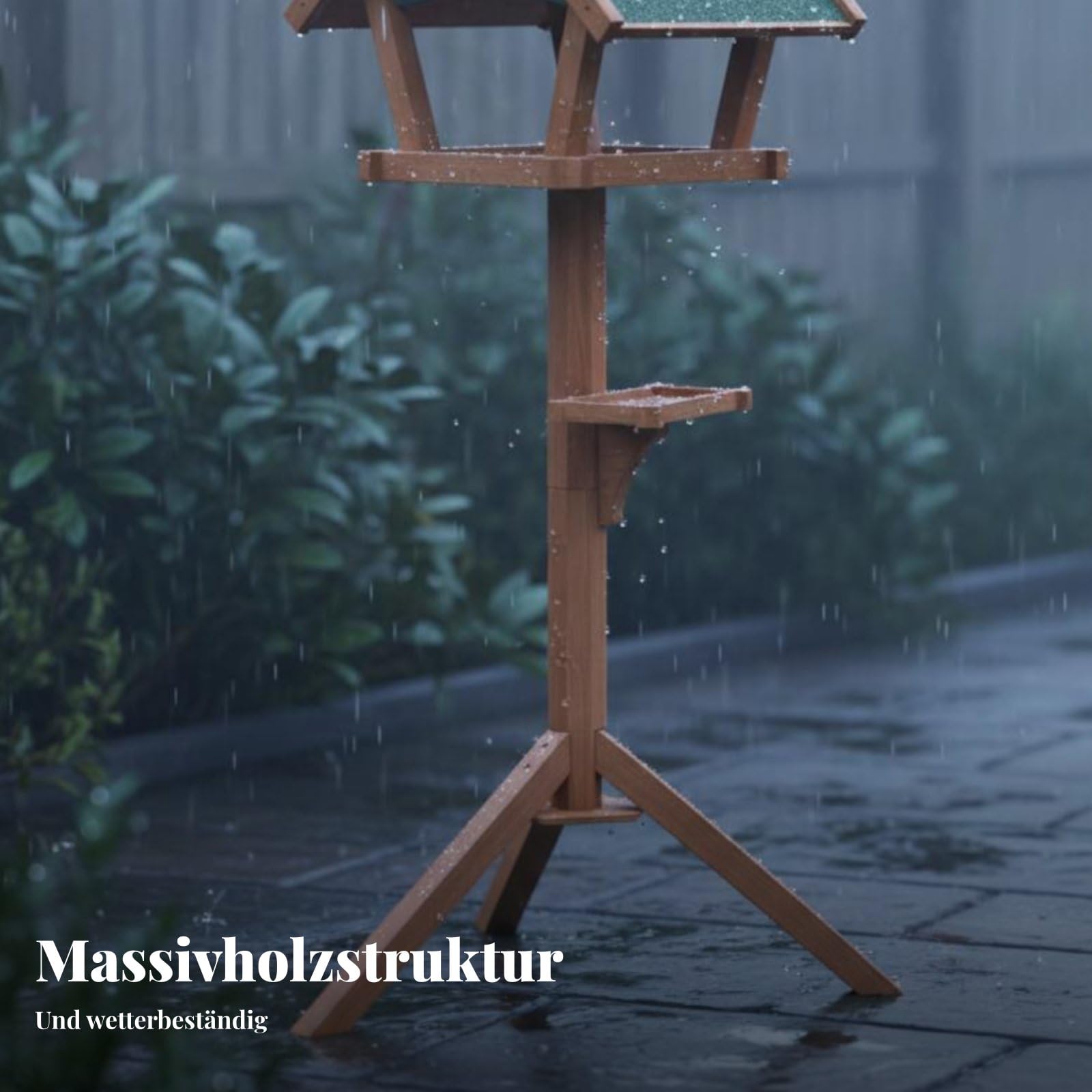 Vogelhaus Futterhaus Vogelstation Futtertisch mit Schutzdach Und Stabiler Dreibeinbasis für Garten Terrasse Hof für Vogelbeobachtung Geschenk Heimdekoration