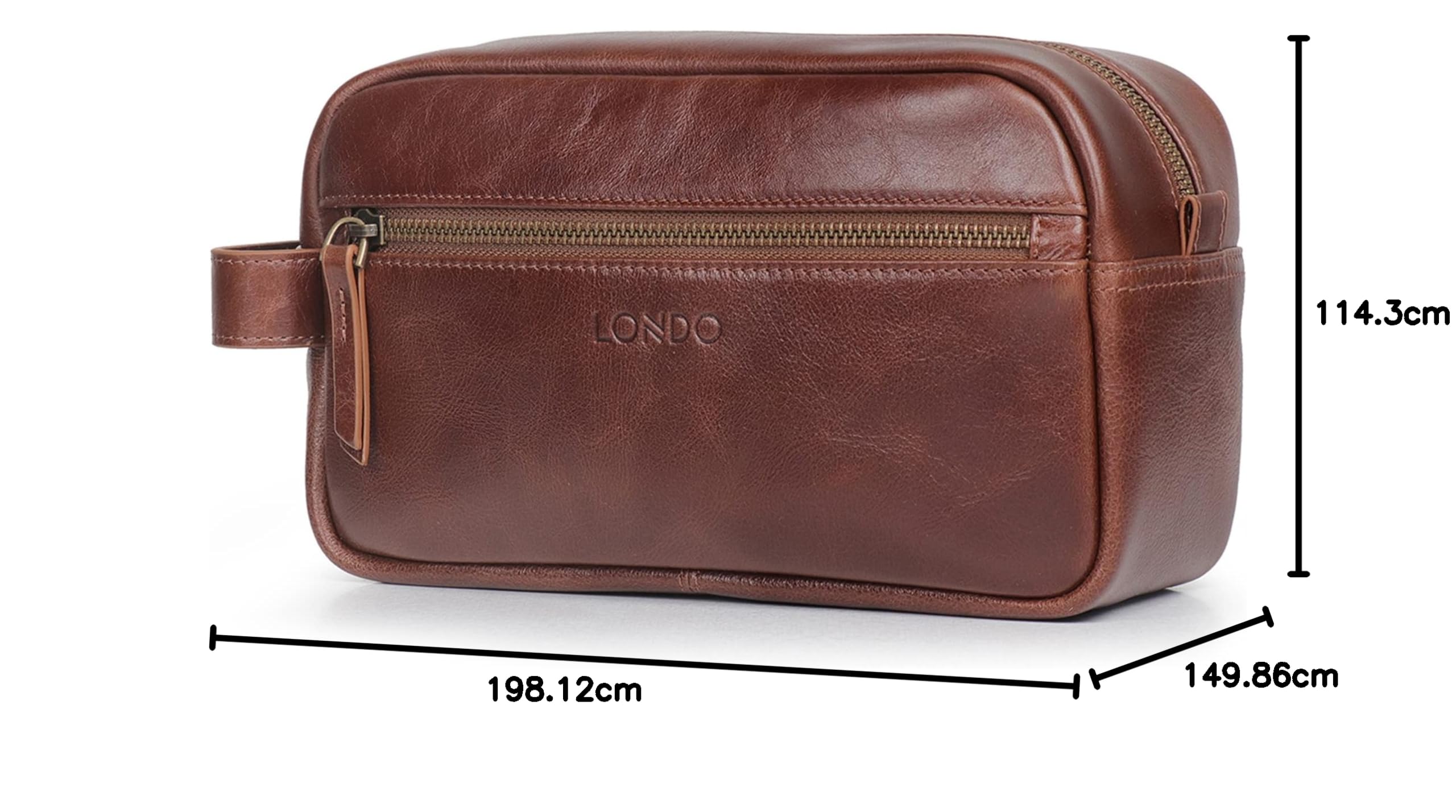 Londo Dopp Kits - Borsa organizer da viaggio in vera pelle, per trucchi, rasatura, unisex