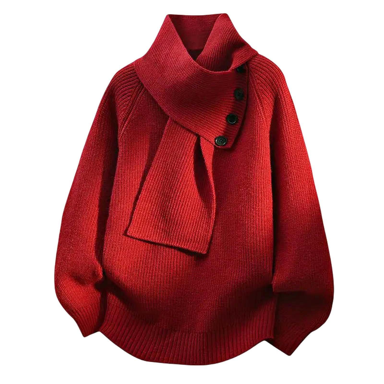 Męski sweter, moda męska, szalik, luźny guzik, dekoracja, sweter z dzianiny, na jesień i zimę, czarny, XL