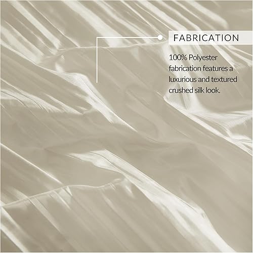 Miniatura 6 de Elrene Home Fashions Athena - Juego de panel de cortina de ventana de seda sintética aplastada y cenefa, 52"x95" (2 paneles) y 1 cenefa, marfil