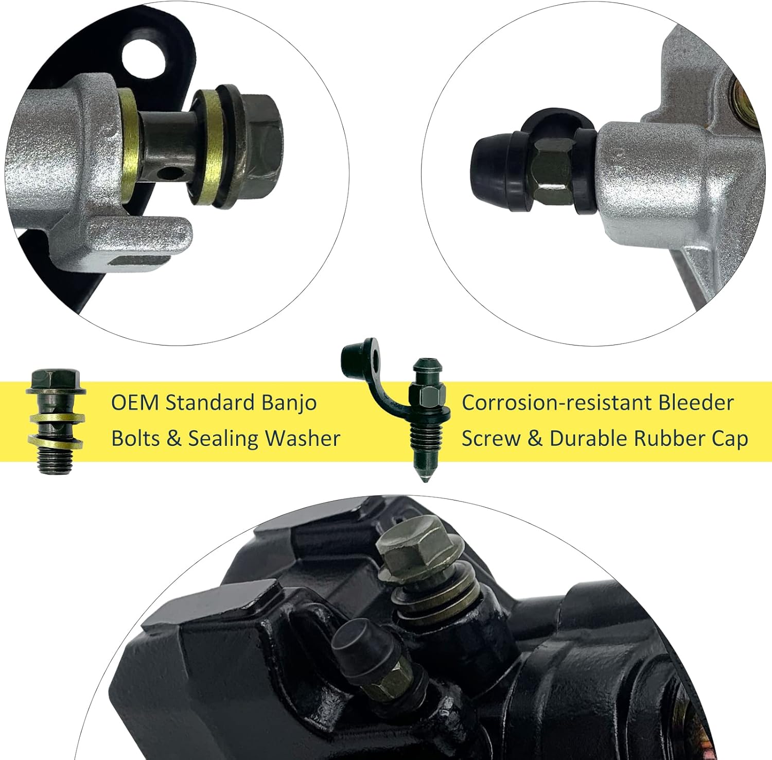 Front & Rear Brake Calipers for Suzuki LTZ400 Quadsport Z 400 2003 2004 2005 2006 2007 2008 2009 2010 2011 2012 2013