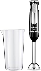 Ufesa BP3442 Hand Blender, 600 W, Turbo Function, 2 Stainless Steel Blades and Foot, Ergonomic Design and Anti Splash, Mea…