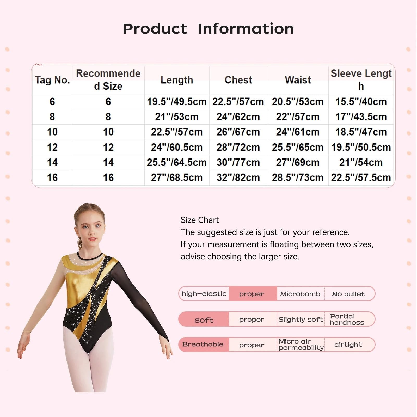 Maillot Gimnasia Ritmica Maillot de Gimnasia Brillante for niñas, Maillot de Ballet, Mono de Malla de Manga Larga, Mono metálico for Patinaje artístico(Color 1,8)